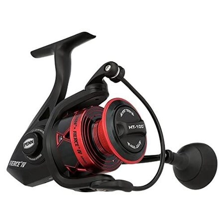 Penn Fierce Iv Spinning Reels, Size 5000 BlackRed, 561, 5 Bearings 25 Drag FRCIV5000